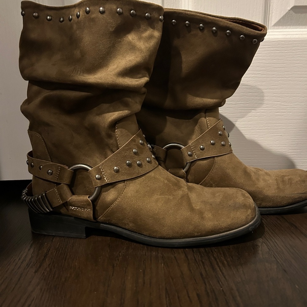 ASOS Brown Studded Combat Boots